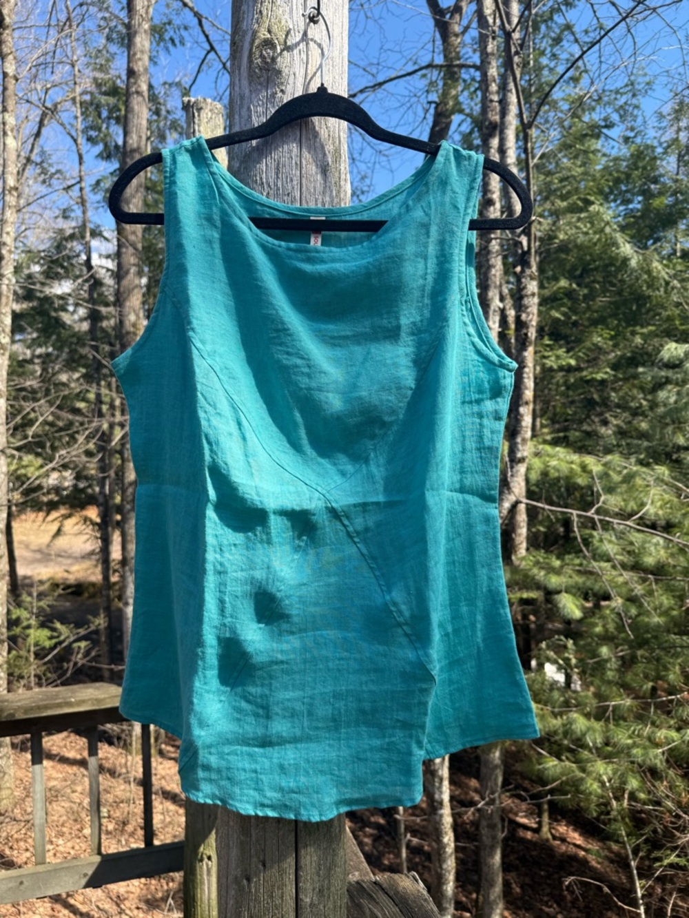 Women’s Sleeveless Linen Tank Top - Teal